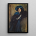 Sinisen naisen muotokuva - Raimundo de Madrazo y Garreta — kehystetty taideteos seinällä
