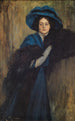 Sinisen naisen muotokuva - Raimundo de Madrazo y Garreta — näkymä teoksesta