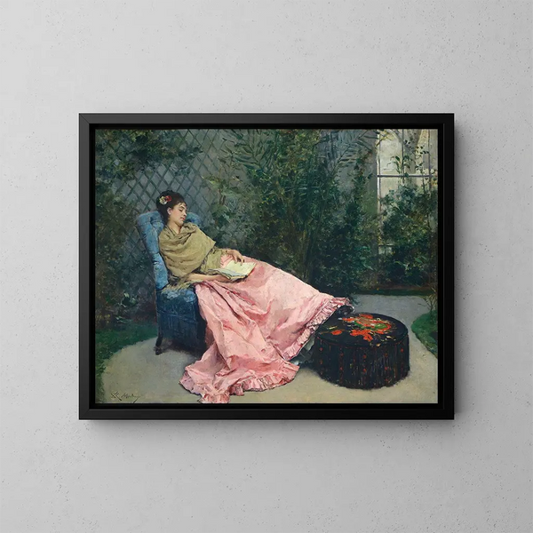 Sieste - Raimundo de Madrazo y Garreta — kehystetty taideteos seinällä