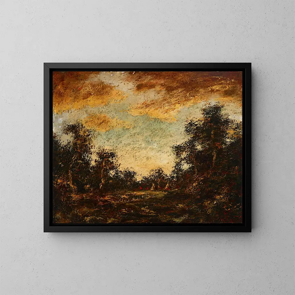 Aamun valosta - Ralph Albert Blakelock — kehystetty taideteos seinällä