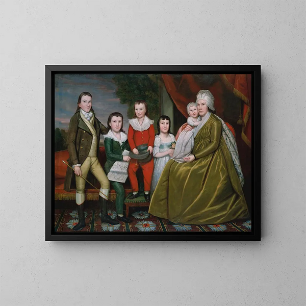 Madame Noah Smith et ses enfants - Ralph Earl — kehystetty taideteos seinällä
