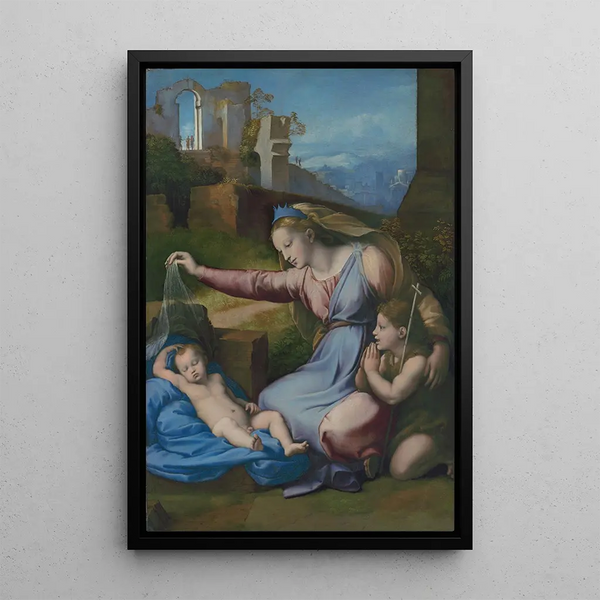 Madonna sinisellä diadeemillä - Raphaël — kehystetty taideteos seinällä