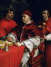 X Portrait of Pope Leo X with Cardinals Giulio de Médicis and Luigi de Rossi - Raphael — näkymä teoksesta