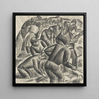 Récolteurs de pommes de terre au travail dans les champs - Leo Gestel