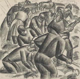 Récolteurs de pommes de terre au travail dans les champs - Leo Gestel