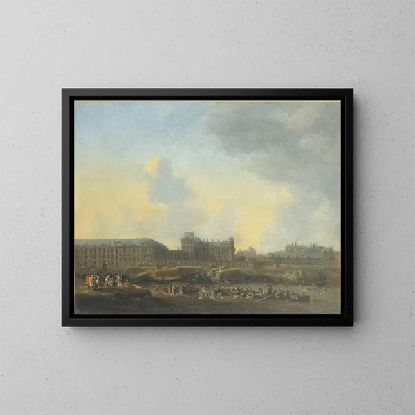 Le Louvre ja Hôtel de Bourbonista vasemmalta rannalta - Reinier Nooms — kehystetty taideteos seinällä