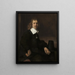 Nuori mies istuu pöydän ääressä, ehkä Govaert Flinck - Rembrandt van Rijn — kehystetty taideteos seinällä