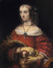 Portrait d'une dame avec un chien de poche - Rembrandt van Rijn — näkymä teoksesta