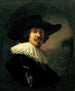 Portrait d'un homme au chapeau à larges bords - Rembrandt van Rijn — näkymä teoksesta