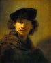 Autoportrait au béret de velours - Rembrandt van Rijn — näkymä teoksesta