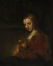 Naismaalaus ruusun kanssa - Rembrandt van Rijn — näkymä teoksesta
