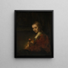 Naismaalaus ruusun kanssa - Rembrandt van Rijn — kehystetty taideteos seinällä