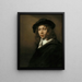 Nuori mies mustapekka - Rembrandt van Rijn — kehystetty taideteos seinällä