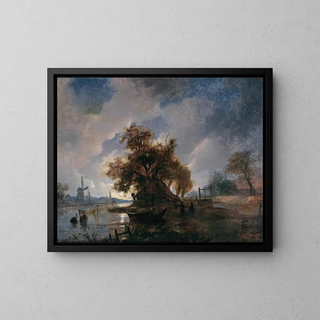 Remigius Adrianus van Haanen - Hollndische Flusslandschaft.webp