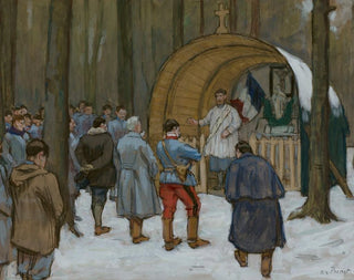 La messe au camp R - René-Xavier Prinet — näkymä teoksesta