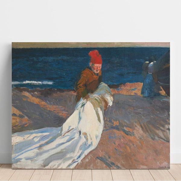Maalauksen jäljennös Rentrant la voile, plage de Valence - Joaquín Sorolla