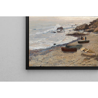Reproduction Ambiance de soirée avec des pêcheurs sur la côte - Alfred Zoff