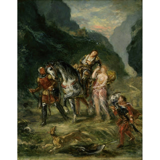 Reproduction Angélique et Médor blessé - Eugène Delacroix