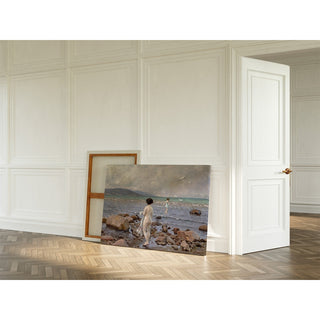 Reproduction Deux baigneuses sur une plage rocheuse - Paul Fischer