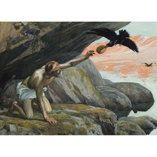 Reproduction Élie nourri par les corbeaux - James Tissot