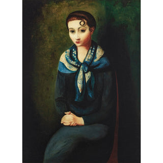 Reproduction Femme à l'écharpe bleue - Moïse Kisling