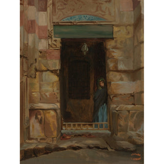 Reproduction Femme arabe dans une porte - Jean-Léon Gérôme
