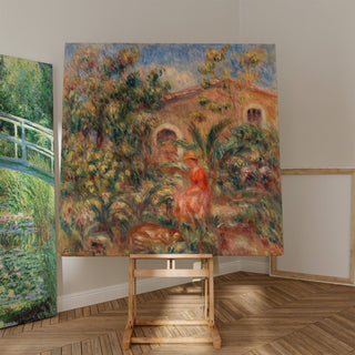 Reproduction Femme et chien dans un paysage - Pierre-Auguste Renoir