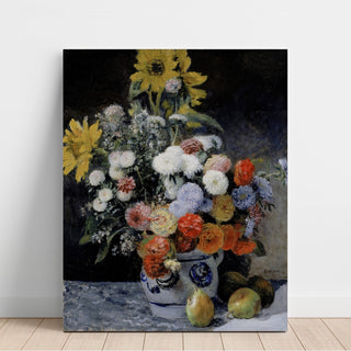 Reproduction Fleurs mélangées dans un pot en terre cuite - Pierre-Auguste Renoir