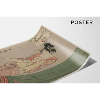 Reproduction Hanaogi de l'Ogiya de la série Devinettes illustrées - Kitagawa Utamaro