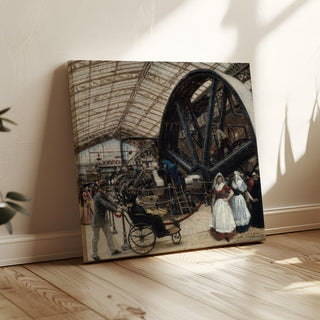Reproduction Intérieur de la galerie des machines à l'exposition universelle de 1889 - Louis Béroud