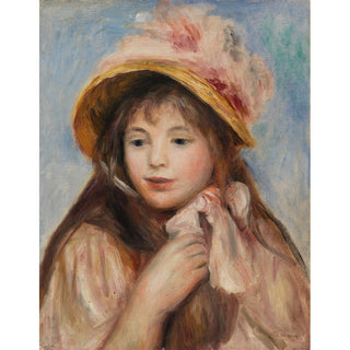 Reproduction Jeune fille au chapeau rose - Pierre-Auguste Renoir