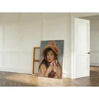 Reproduction Jeune fille au chapeau rose - Pierre-Auguste Renoir