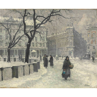 Reproduction Kongens Nytorv, Copenhagen in Winter - Paul Fischer