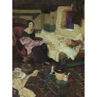 Reproduction La belle sage-femme, le bébé et la belle mère - Dean Cornwell