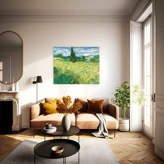 Reproduction Le Champ de blé vert avec cyprès - Vincent Van Gogh