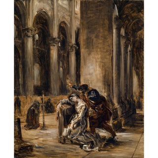 Reproduction Marguerite à l’église Goethe, Faust, première partie, scène dans la cathédrale - Eugène Delacroix