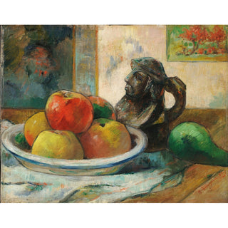 Reproduction Nature morte avec pommes, une poire et une cruche portrait en céramique - Paul Gauguin