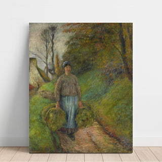 Reproduction Paysanne portant deux bottes de foin - Camille Pissarro