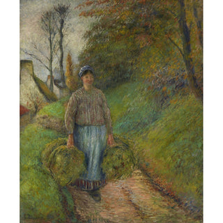 Reproduction Paysanne portant deux bottes de foin - Camille Pissarro