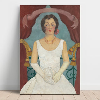 Reproduction Portrait d'une dame en blanc - Frida Kahlo