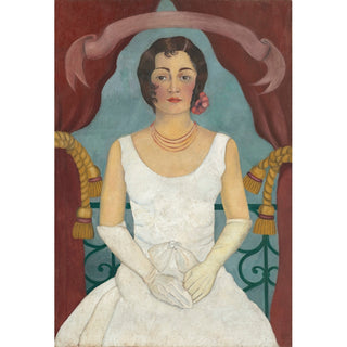 Reproduction Portrait d'une dame en blanc - Frida Kahlo