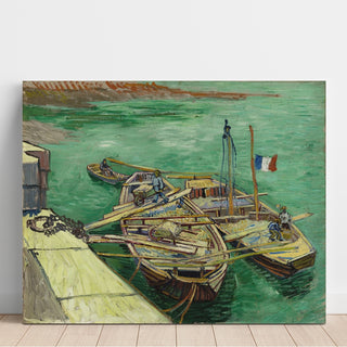Reproduction Quai avec des hommes déchargeant des barges de sable - Vincent van Gogh