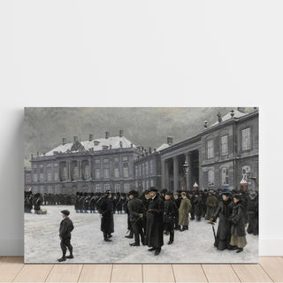 Reproduction Relève de la garde au palais d'Amalienborg - Paul Fischer