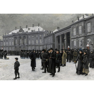 Reproduction Relève de la garde au palais d'Amalienborg - Paul Fischer