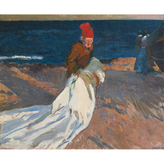Reproduction Rentrant la voile, plage de Valence - Joaquín Sorolla