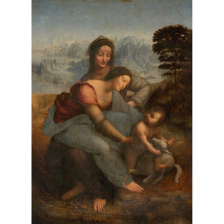 Reproduction Sainte Anne, la Vierge et l'Enfant Jésus jouant avec un agneau - Leonard de Vinci