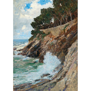 Reproduction Scène sur la côte de Nervi - Alfred Zoff