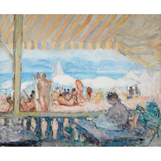 Reproduction Véranda sur la Plage de Cannes c. 1922 - Henri Lebasque