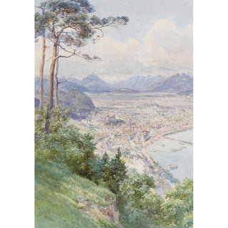Reproduction Vue de Bregenz et du lac de Constance - Edward Theodore Compton