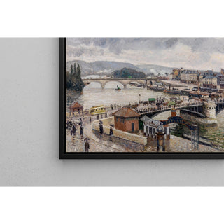 Reproduction Vue sur le grand pont, Rouen, Pluie - Camille Pissarro